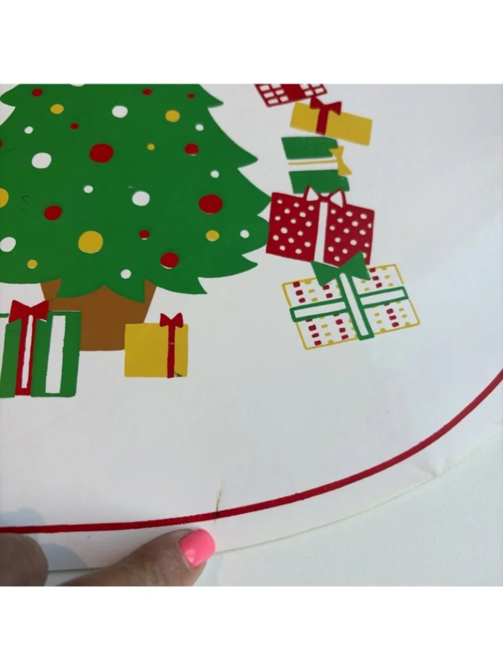 VTG Christmas Teddy Bear Placemat Set of 6 Vinyl Holiday Kitschy 80s 90s Retro